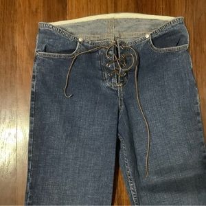 Festival Low Rise Lace-Up Boot Cut Jeans